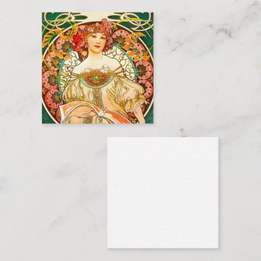 Alphonse Mucha Art Nouveau Daydrodroom Informatiekaartje (Voorkant / Achterkant)