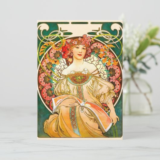 Alphonse Mucha Art Nouveau Daydrodroom Kaart (Staand voorkant)
