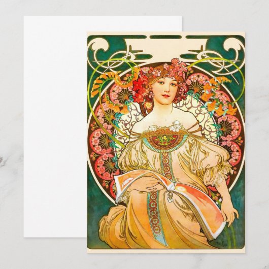Alphonse Mucha Art Nouveau Daydrodroom Kaart (Voorkant / Achterkant)