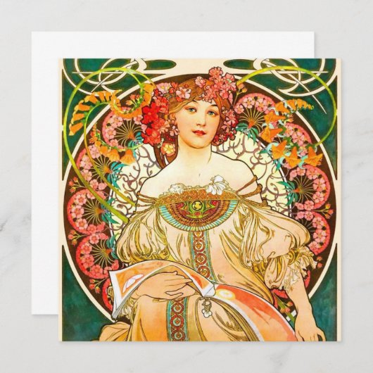 Alphonse Mucha Art Nouveau Daydrodroom Kaart (Voorkant / Achterkant)