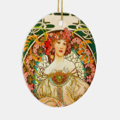 Alphonse Mucha Art Nouveau Daydrodroom Keramisch Ornament (Rechts)