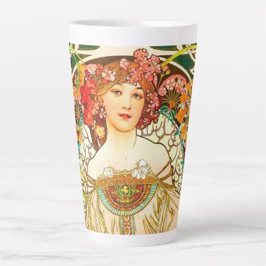 Alphonse Mucha Art Nouveau Daydrodroom Latte Mok (Voorkant)
