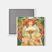 Alphonse Mucha Art Nouveau Daydrodroom Magneet (Voorkant / Achterkant)