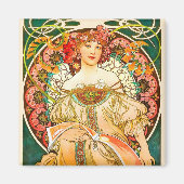 Alphonse Mucha Art Nouveau Daydrodroom Magneet (Voorkant)