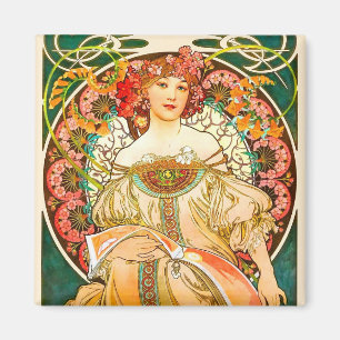 Alphonse Mucha Art Nouveau Daydrodroom Magneet