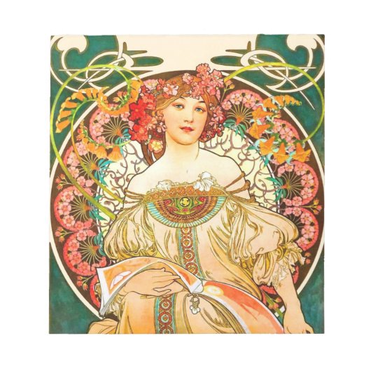 Alphonse Mucha Art Nouveau Daydrodroom Notitieblok (Voorkant)