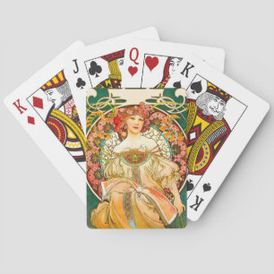 Alphonse Mucha Art Nouveau Daydrodroom Pokerkaarten