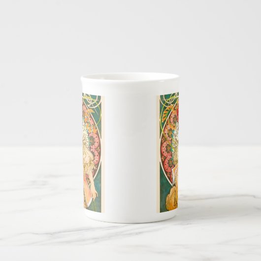 Alphonse Mucha Art Nouveau Daydrodroom Porselein Kop (Voorkant)