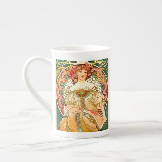 Alphonse Mucha Art Nouveau Daydrodroom Porselein Kop (Links)