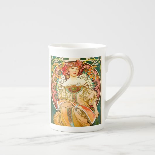 Alphonse Mucha Art Nouveau Daydrodroom Porselein Kop (Rechts)
