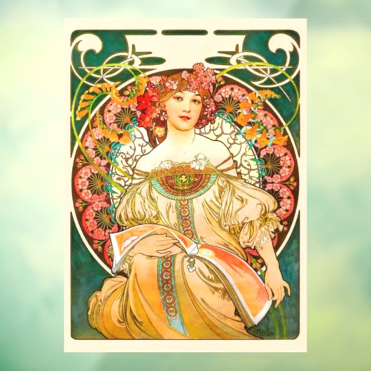Alphonse Mucha Art Nouveau Daydrodroom Raamsticker (Vel 3)