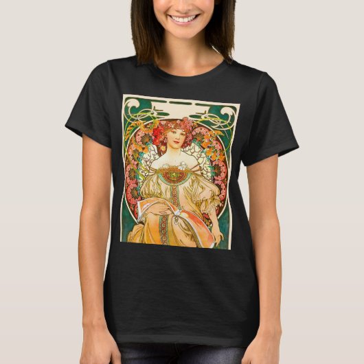 Alphonse Mucha Art Nouveau Daydrodroom T-shirt (Voorkant)
