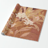 Alphonse Mucha Art Nouveau Floral Detail Cadeaupapier (Uitgerold)