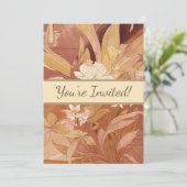 Alphonse Mucha Art Nouveau Floral Detail Kaart (Staand voorkant)