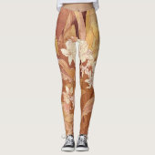 Alphonse Mucha Art Nouveau Floral Detail Leggings (Voorkant)