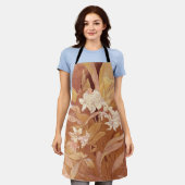 Alphonse Mucha Art Nouveau Floral Detail Schort (Gedragen)