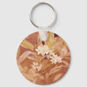 Alphonse Mucha Art Nouveau Floral Detail Sleutelhanger (Achterkant)