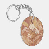 Alphonse Mucha Art Nouveau Floral Detail Sleutelhanger (Voorkant Links)