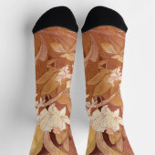 Alphonse Mucha Art Nouveau Floral Detail Sokken (Top)