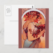 Alphonse Mucha, Art nouveau, , fruit, reproduct Briefkaart (Voorkant / Achterkant)