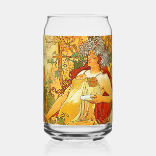 Alphonse Mucha Art Nouveau Herfst Blikvorm Glas