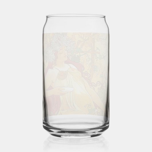 Alphonse Mucha Art Nouveau Herfst Blikvorm Glas (Achterkant)