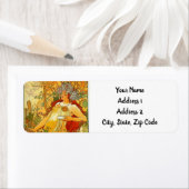 Alphonse Mucha Art Nouveau Herfst Etiket (Insitu)