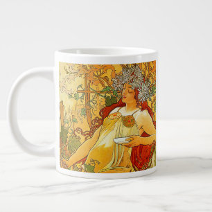 Alphonse Mucha Art Nouveau Herfst Grote Koffiekop