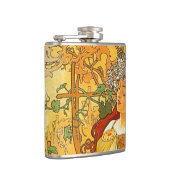 Alphonse Mucha Art Nouveau Herfst Heupfles (Rechts)