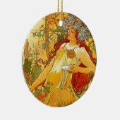 Alphonse Mucha Art Nouveau Herfst Keramisch Ornament (Rechts)