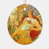 Alphonse Mucha Art Nouveau Herfst Keramisch Ornament (Links)