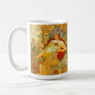 Alphonse Mucha Art Nouveau Herfst Koffiemok