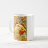 Alphonse Mucha Art Nouveau Herfst Koffiemok (Voorkant links)