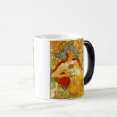 Alphonse Mucha Art Nouveau Herfst Magische Mok (Voorkant rechts)