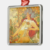 Alphonse Mucha Art Nouveau Herfst Metalen Ornament (Links)