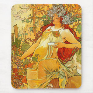 Alphonse Mucha Art Nouveau Herfst Muismat