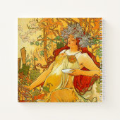 Alphonse Mucha Art Nouveau Herfst Notitieboek (Achterkant)