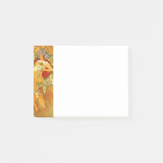 Alphonse Mucha Art Nouveau Herfst Post-it® Notes (Voorkant)