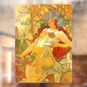 Alphonse Mucha Art Nouveau Herfst Raamsticker (Vel 2)