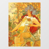 Alphonse Mucha Art Nouveau Herfst Raamsticker (Vel)