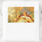 Alphonse Mucha Art Nouveau Herfst Rechthoekige Sticker (Tas)