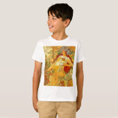 Alphonse Mucha Art Nouveau Herfst T-shirt (Voorkant volledig)