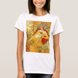 Alphonse Mucha Art Nouveau Herfst T-shirt