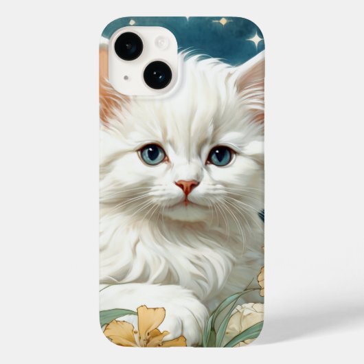 Alphonse Mucha Art Nouveau Kitten Case-Mate iPhone Case (Achterkant)