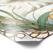 Alphonse Mucha Art Nouveau Kitten Foto Afdruk (Hoek)