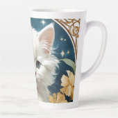 Alphonse Mucha Art Nouveau Kitten Latte Mok (Rechts)