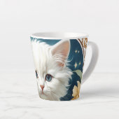 Alphonse Mucha Art Nouveau Kitten Latte Mok (Rechterhoek)