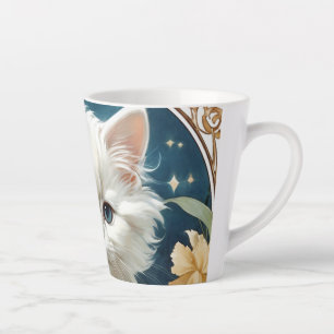 Alphonse Mucha Art Nouveau Kitten Latte Mok