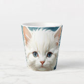 Alphonse Mucha Art Nouveau Kitten Latte Mok (Voorkant)