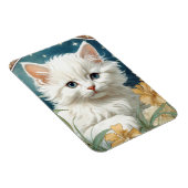 Alphonse Mucha Art Nouveau Kitten Magneet (Rechterzijde)